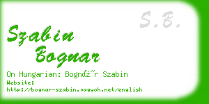 szabin bognar business card